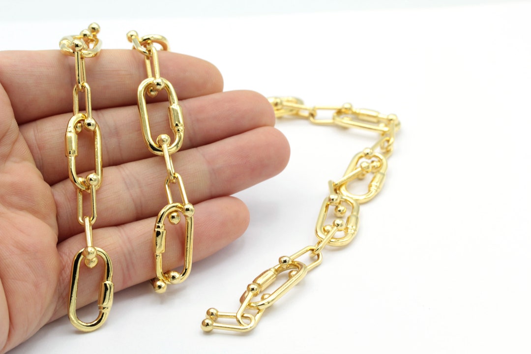 12x23mm 24 K Shiny Gold Plated Chain Bulk Chains CHN344 Etsy