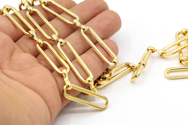 9x33mm 24 K Shiny Gold Plated Chain Bulk Chains CHN359 Etsy
