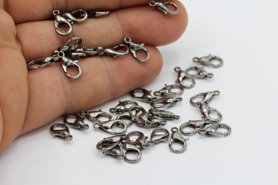 Gunmetal 12mm Lobster Clasps, Claw Clasps, Necklace Clasps