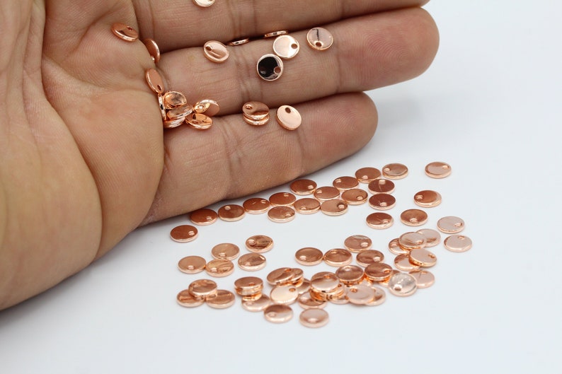 6mm Rose Gold Plated Round Disc Stamping Blank Coins Etsy