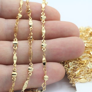 3x11mm 24 k Shiny Gold Plated  Chains , Necklace Chains , Drop  Chains - CHN318