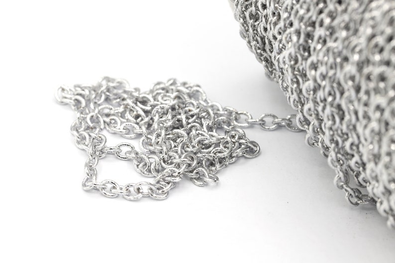 5x6.5mm Rhodium Plated Rolo Chains, Round Linked Chains, Ring Linked ...