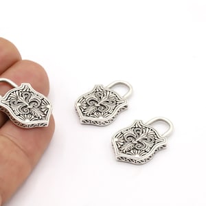 17x27mm Antique Silver Plated Shape Charms, Antique Silver Plated Medallion, Medallion Charms, Medallion Pendant - TS853