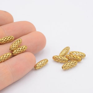 5x12mm Raw Brass Spacer  Beads , Brass Spacer Beads ,Necklace Findings ,  Charms Connector  - RAW-398