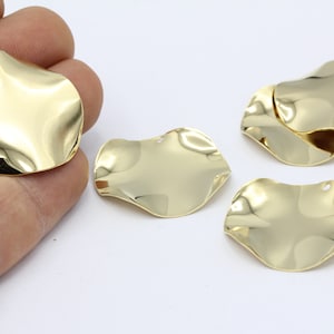 32mm 24 k Shiny Gold Plated Circle Disc , Stamping Blank , Coins - GLD302