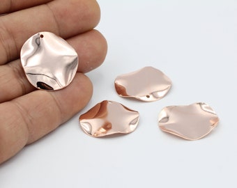 25mm Rose Gold Plated Circle Disc , Stamping Blank , Coins - RSG20