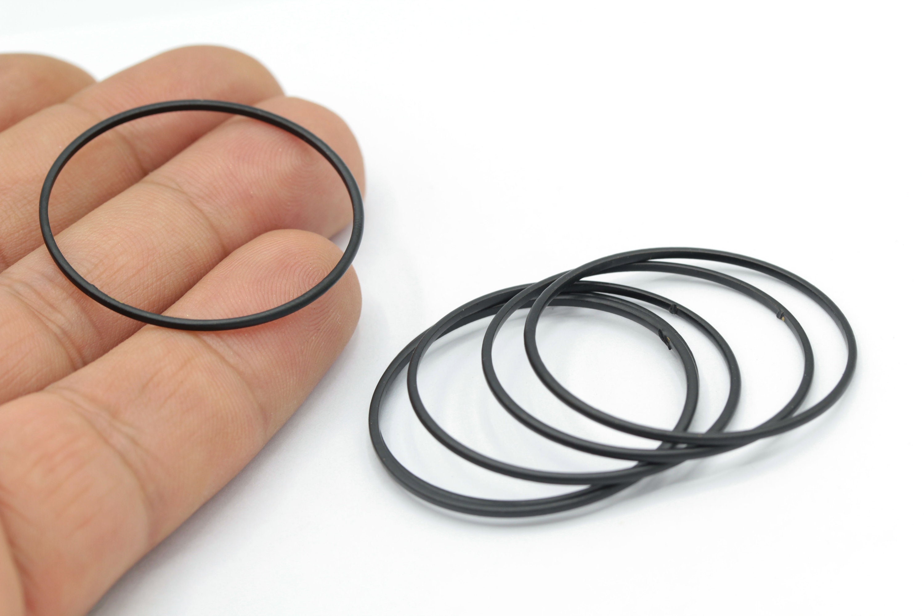 Black Plated Closed Ring, Black Plated Ring, Black Ring 4 Pcs 25 Mm-ts ...