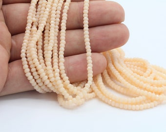 2mm  Crystal Beads , 1 Strand (190 pcs) , Rondelle Crystal Bead,  Faceted Full Strand Crystal Glass Bead , cream color , TS-706