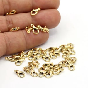 9mm 24 k Shiny Gold Plated Lobster Clasp - GLD459