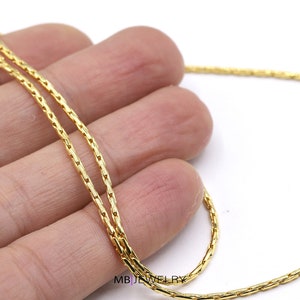 1.6mm 24 k Shiny Gold Plated Finished Chain, Finished Necklace, Gold Plated Ready-Made Necklace, Gold Plated Snake Chain - GLD512