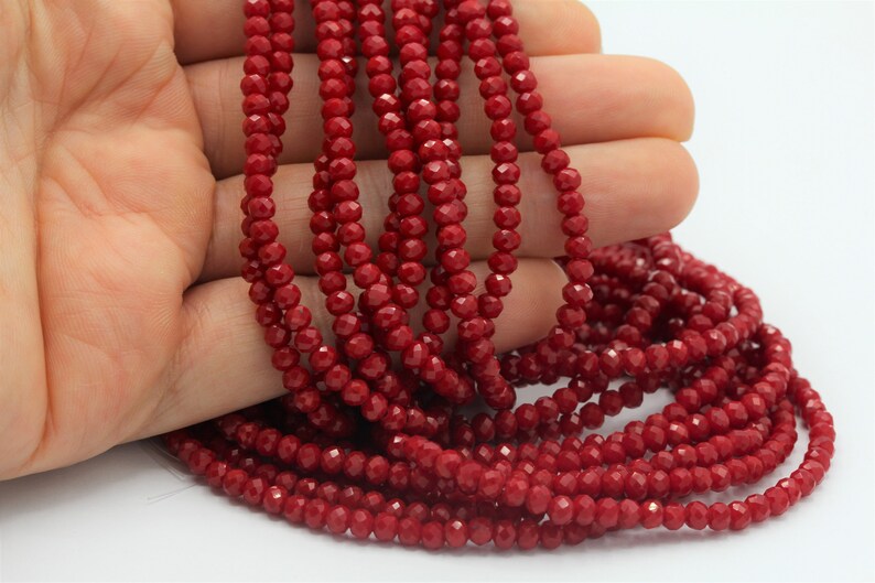 Red color 1 Strand Faceted Full Strand Crystal Glass Bead Rondelle Crystal Bead TS-724 4mm Crystal Beads 140 pcs