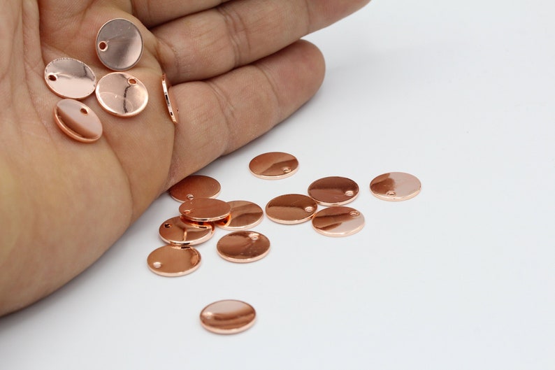 12mm Rose Gold Plated Round Disc Stamping Blank Coins Etsy