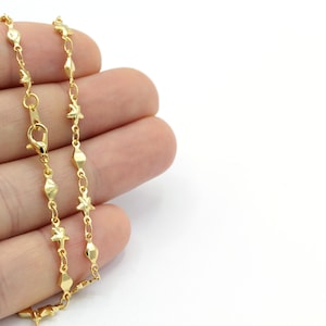5x11mm  24 k Gold Plated Finished Chain, Finished Necklace, Gold Plated Ready-Made Necklace, Gold Plated Soldered Chain - GLD1284