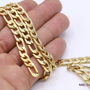 7x10mm 24 k Shiny Gold Plated Curb Chains , Soldered Chains,  knitting chain - CHN437