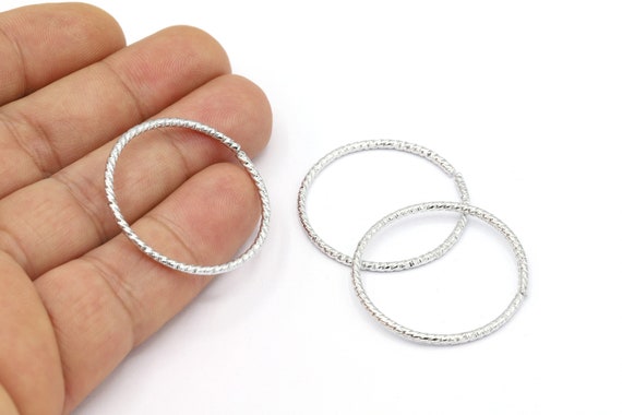 Bague ouverte plaqu e rhodium 35 mm Bague ouverte breloques pour