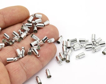 4 x 9 mm binnen 3,5 mm gerhodineerd, roségoudvergulde kraalkapjes, koorduiteinde, koorduiteinde, massieve eindkap, roségoud en gerhodineerd - RDM79