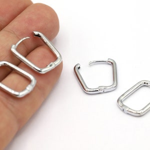 14x20mm Rhodium Plated Earring Findings, Dainty Hoops, Rhodium Earring Clasps, Rhodium Earring Earlier, Earring Leverback - RDM876