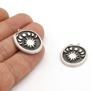 22,5x27mm Antique Silver Plated Pharaoh Charms, Antqiue Silver Plated Medallion, Medallion Charms, Medallion Pendant - TS868