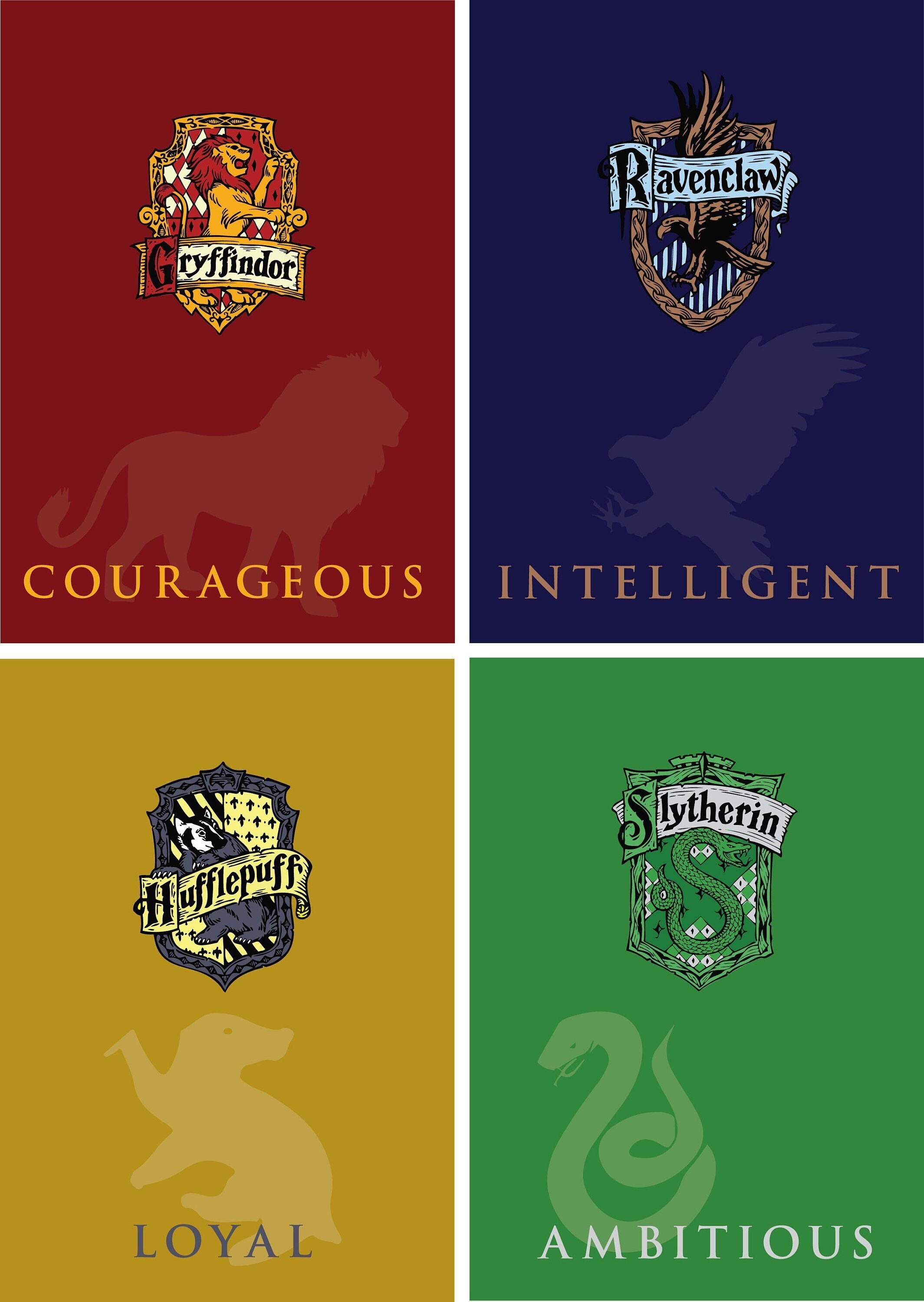 Hogwarts house VECTOR DOWNLOADS High quality versions of the | Etsy