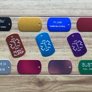 Personalized Pet ID Tag: Engraved Dog Cat Name Tag, Medical Alert