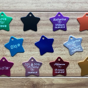 Star Pet ID Tag: Customized Engraved Dog Cat Name Collar