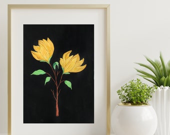 Florals art prints, wildflowers art, gouache art, wall decor, digital art, printable, instant download, floral wall art