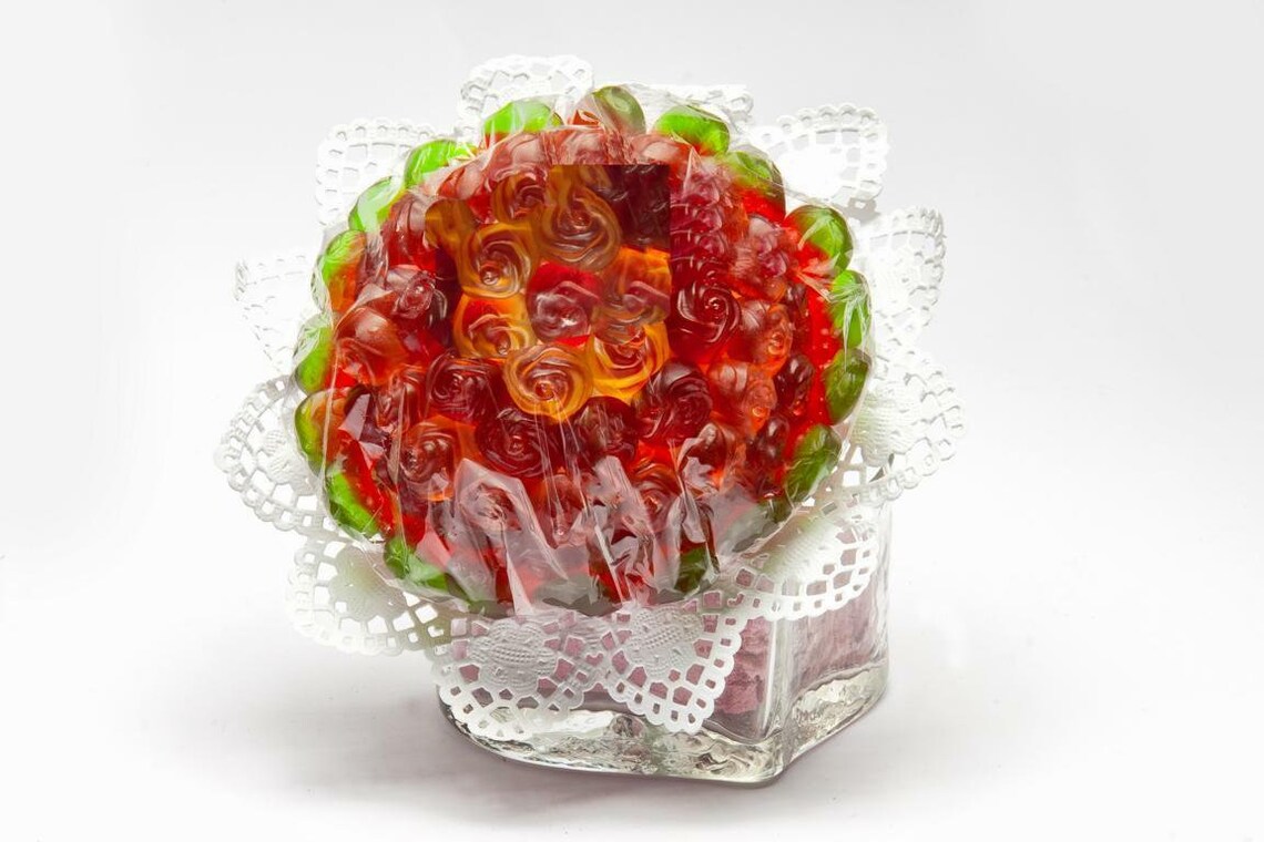 Blumenstrauss Rose aus Fruchtgummi | Etsy