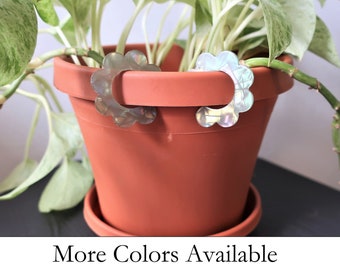 Iridescent Acrylic Flower Hoop Earrings | Lightweight Earrings | Statement Earrings