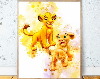 ART PRINT the lion king simba illustration wall art gift decor home love disney