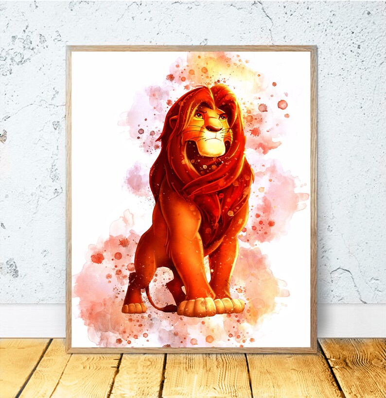THE LION KING Watercolor Print Lion King Poster Disney Print | Etsy