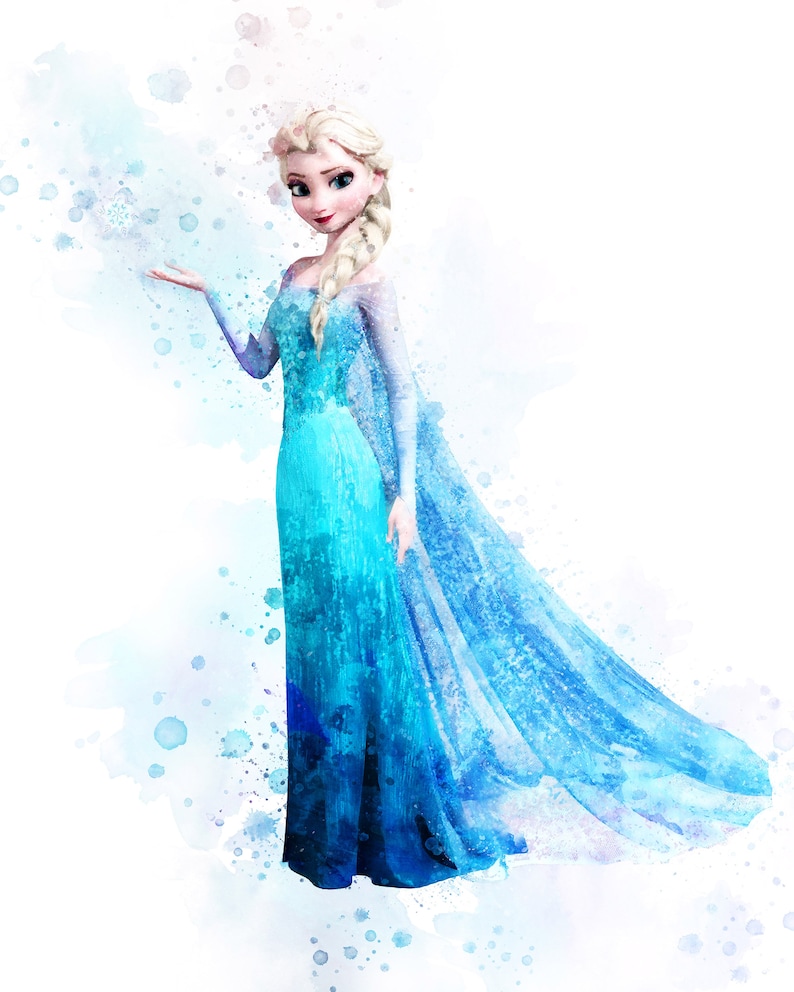 Elsa Print Frozen Disney Watercolor Elsa Frozen Art Print Etsy