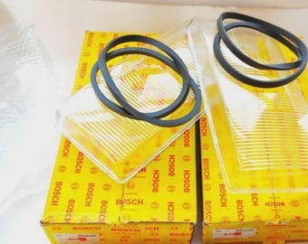 Mercedes W116 Headlight lenses Glass genuine SET L+R BOSCH 1305620910 1305620909