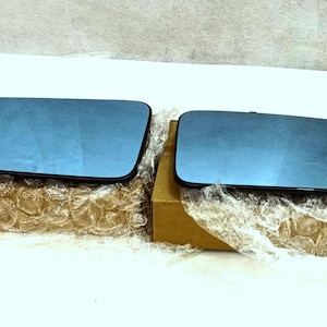 Mercedes W140 Door Mirror Glass Lens L+R 1408110422 - 1408101221 Tinted Blue Genuine 92-95