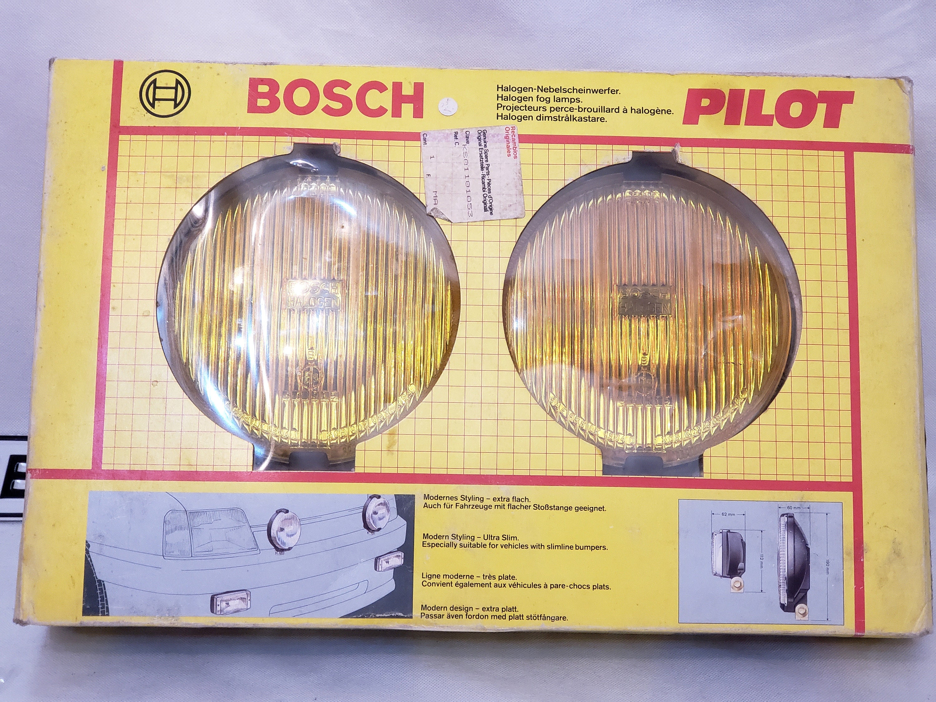 Vintage Bosch Pilot 160 Yellow Fog Lamps, Made in Sweden - Etsy