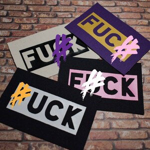 Vinyl Sew On Canvas Punk Patch: FUCK Offensive for Heavy Metal Battle Vests | Jackets, Back Packs