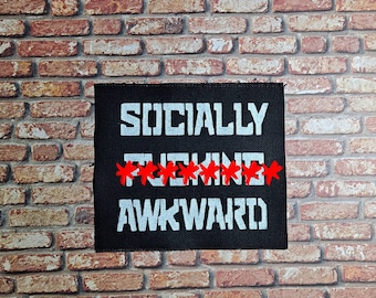 Hand-Painted "Socially  Awkward" Punk Patch