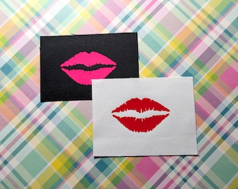 Vinyl Sew On Canvas Punk Patch: Sexy Lips for Heavy Metal Battle Vests | Jackets, Back Packs, Flannels