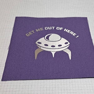 Vinyl Sew On Canvas Punk Patch: Funny UFO for Heavy Metal Battle Vests | Jackets, Back Packs, Flannels