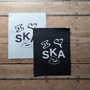 Toppa punk in vinile da cucire su tela: I Love Ska per Heavy Metal Battle Vests / Giacche, Zaini, Flanelle