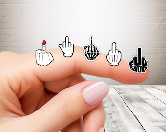 Mini Middle Finger Vinyl Stickers: Funny Prank Decals - 1 Inch