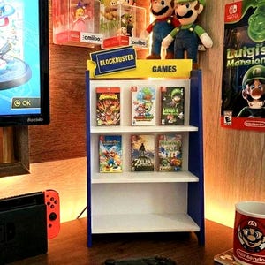 Custom Nintendo Switch Mini Game Cases | Rental Shelf Display | Video Store Aesthetic | Gamer Room Decor | Switch Game Storage