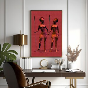 African Art -African Warrior Women- instant download - African  American Art -  Black History Month Art