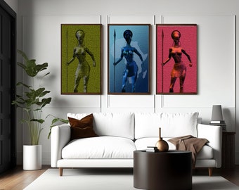 African Art - Black African Queen 3 - instant download - African  American Art -  Black History Month Art