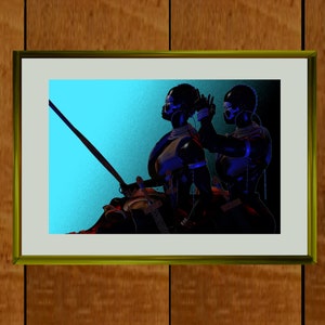 Ashanti Female Warriors Breading Hair- African history art - Instant Download - Black History Art. Celebrating Black History Month