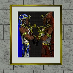 Red and Blue - African history art - african american artists - African Art - Black Kings - instant download - Black History Art