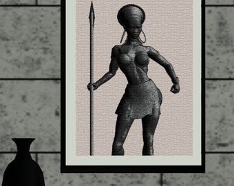 African Art - Black African Queen 2- instant download - African  American Art -  Black History Month Art