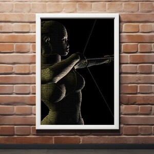 African Female Archer - african american artists  - African history art -  African American Artwork - African Art - instant download