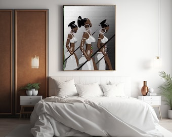 African Art -African Warrior Women 2 - instant download - African  American Art -  Black History Month Art