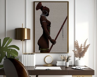 African Art - Black African Queen - instant download - African  American Art -  Black History Month Art