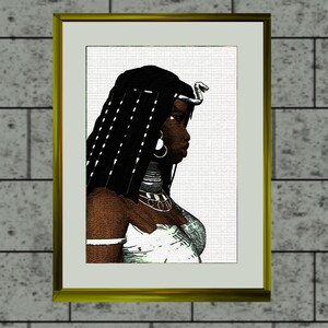 African Queen Artwork | Egyptian Queen  - instant download  - click for details